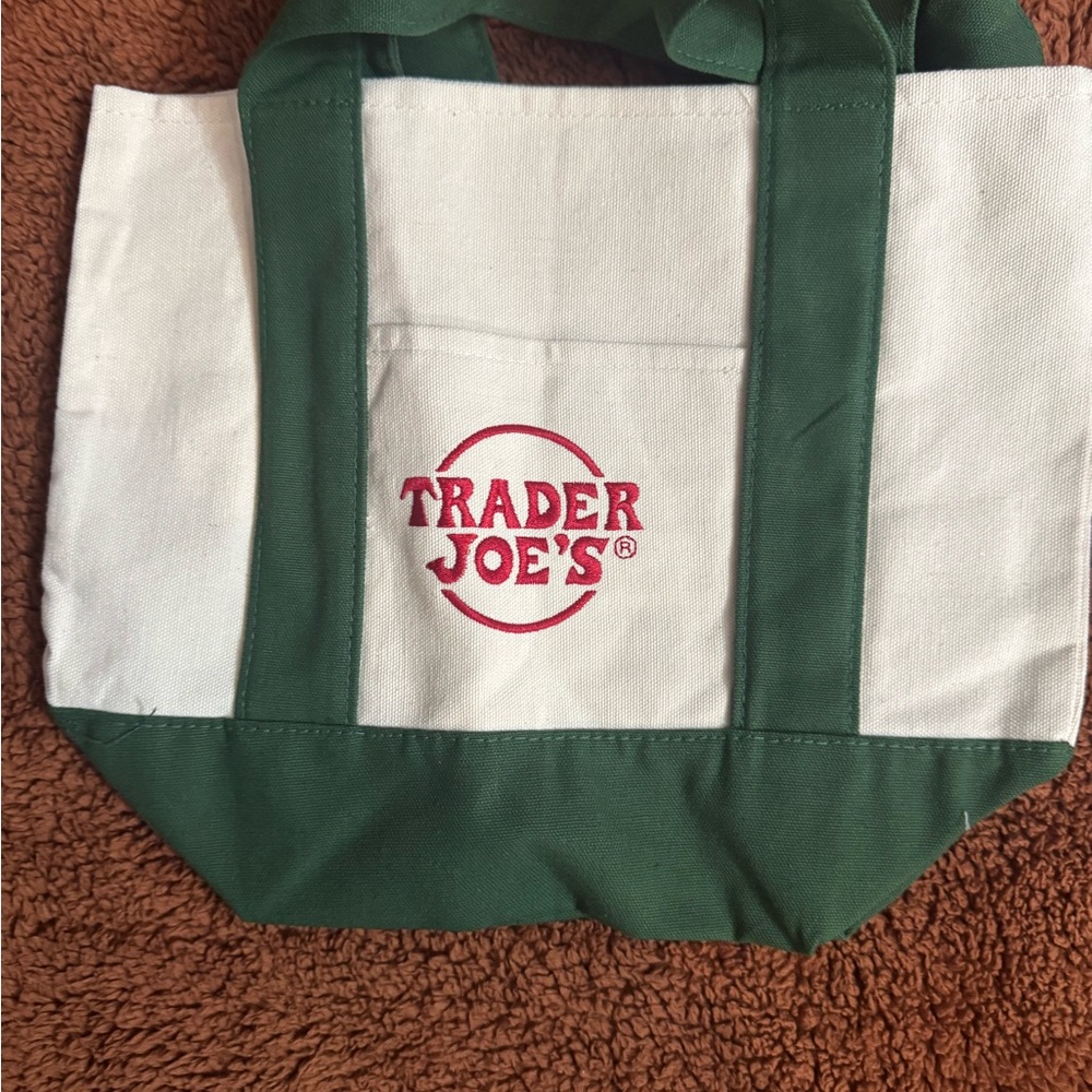 Trader Joe's Green and White Tote Bag